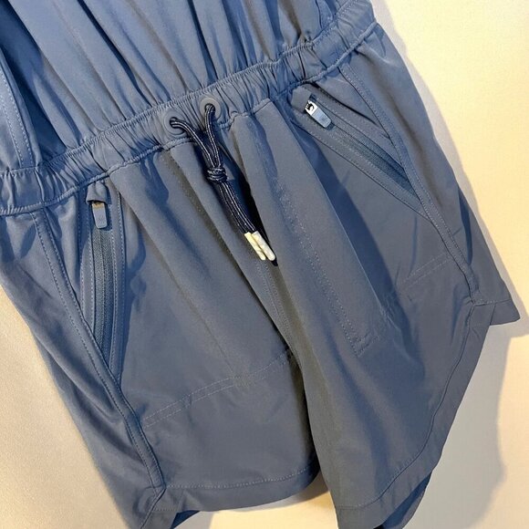 Athleta Girl Blue Active Sleeveless Romper XL 14 Athletic Activewear Casual Play - Picture 4 of 5